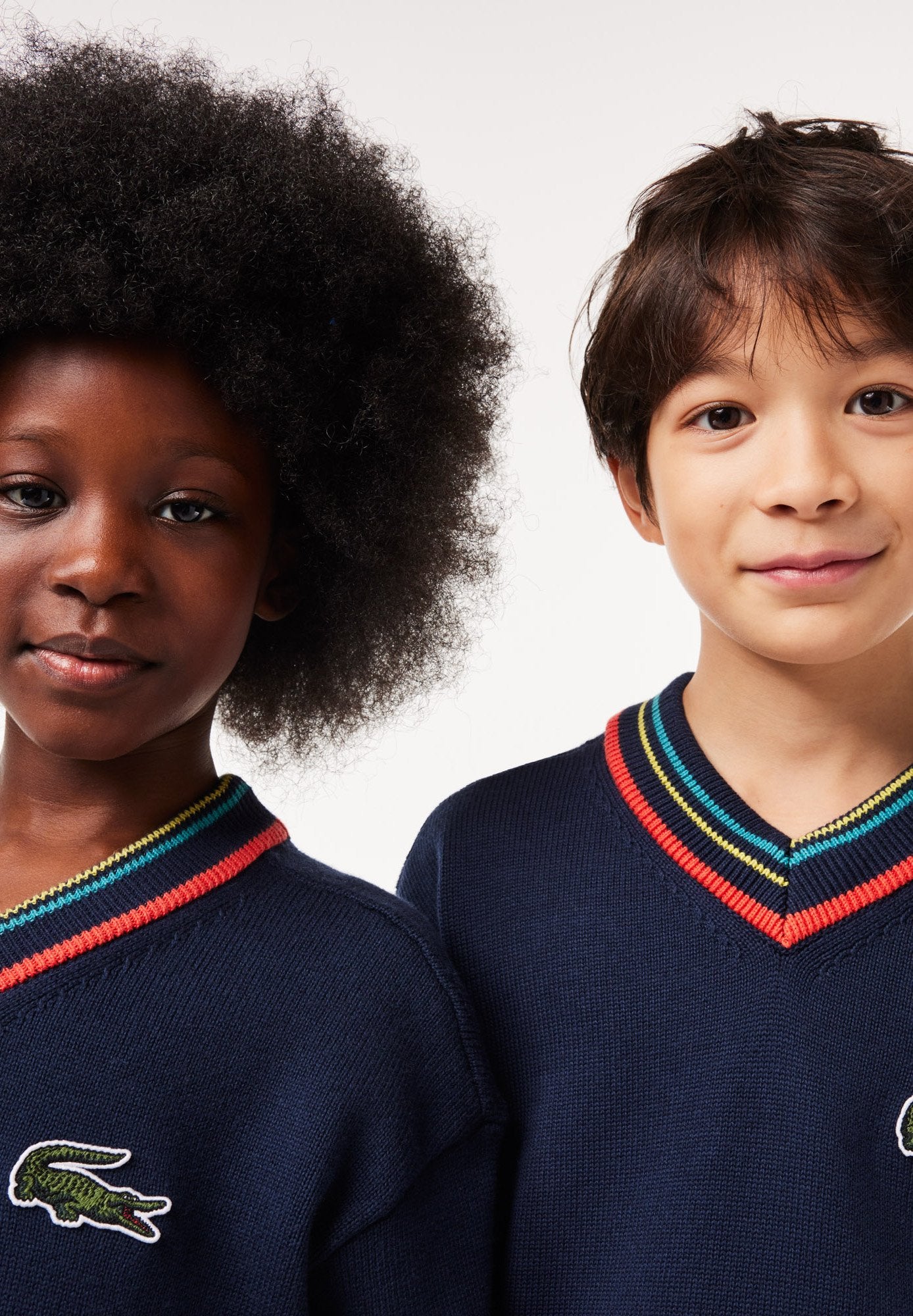 LACOSTE cotton and wool V neck sweater